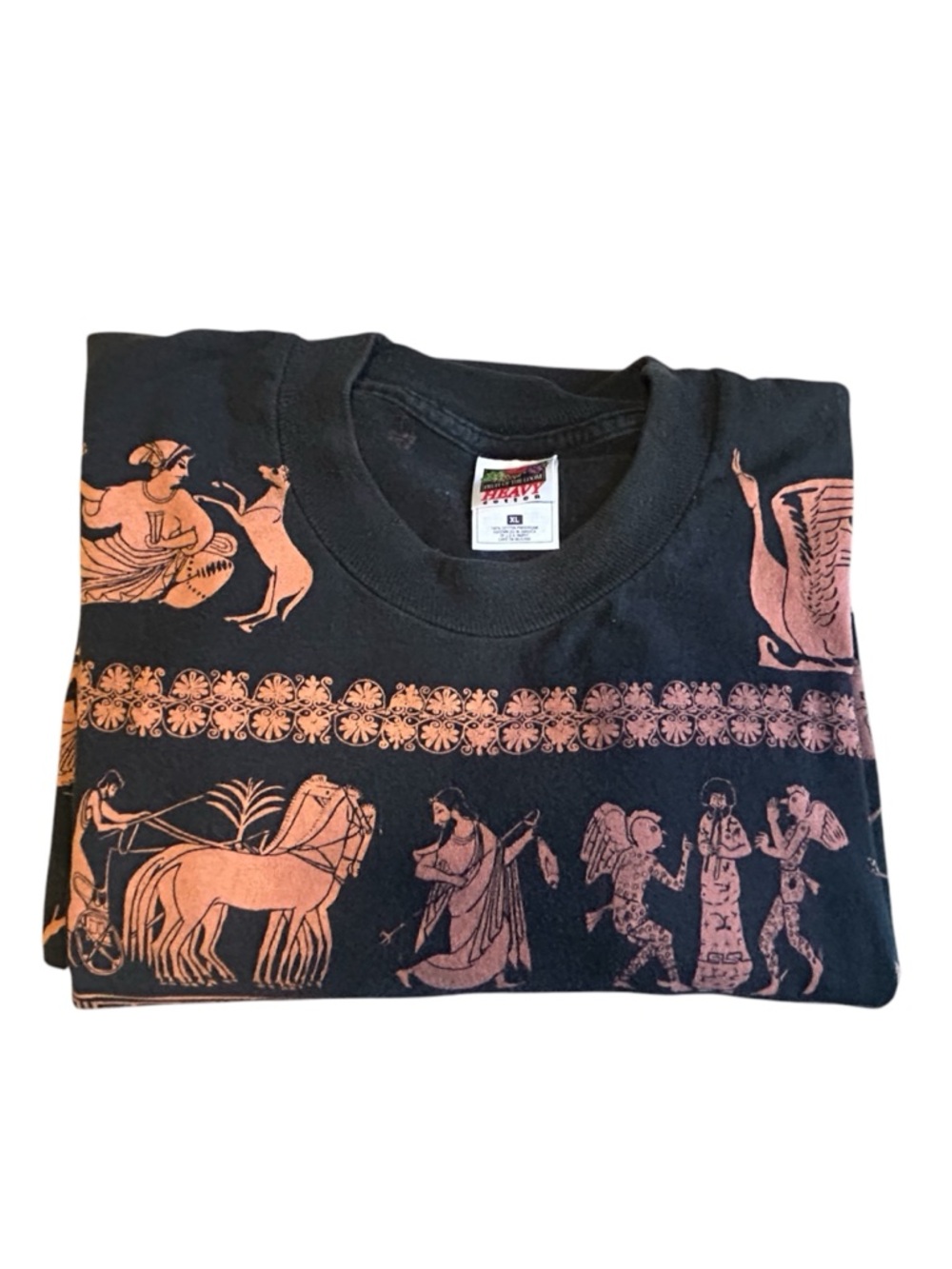 Vintage Greek Mythology AOP Tee XL Single Stitch 90s Art All Over Print - Picture 12 of 13